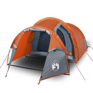 vidaXL Tente de camping tunnel 3 personnes orange imperm&eacute;able