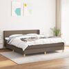 vidaXL Sommier &agrave; lattes de lit avec matelas Taupe 180x200 cm Tissu