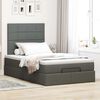 vidaXL Cadre de lit ottoman avec matelas gris foncé 120x190 cm tissu