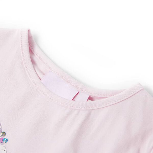 T-shirt pour enfants &agrave; mancherons rose p&acirc;le 92