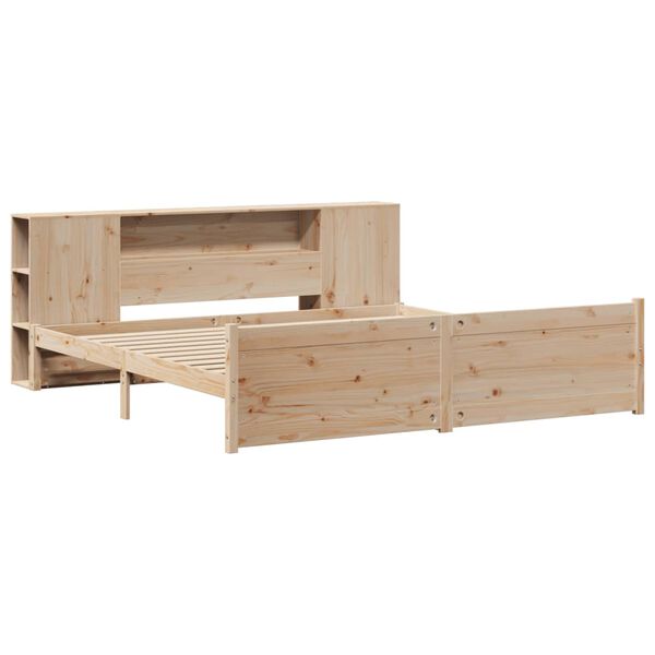 vidaXL Lit biblioth&egrave;que sans matelas 180x200 cm bois massif de pin