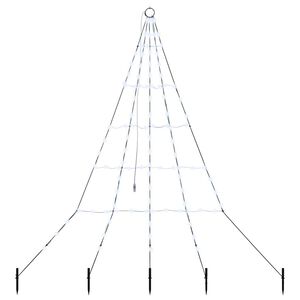 vidaXL Arbre de No&euml;l LED avec piquets au sol Blanc froid 182 cm m&eacute;tal