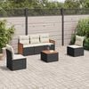 vidaXL Salon de jardin 6 pcs avec coussins noir r&eacute;sine tress&eacute;e