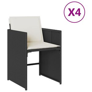 vidaXL Chaises de jardin lot de 4 avec coussins noir r&eacute;sine tress&eacute;e