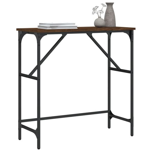 vidaXL Table console ch&ecirc;ne marron 75x32x75 cm bois d'ing&eacute;nierie