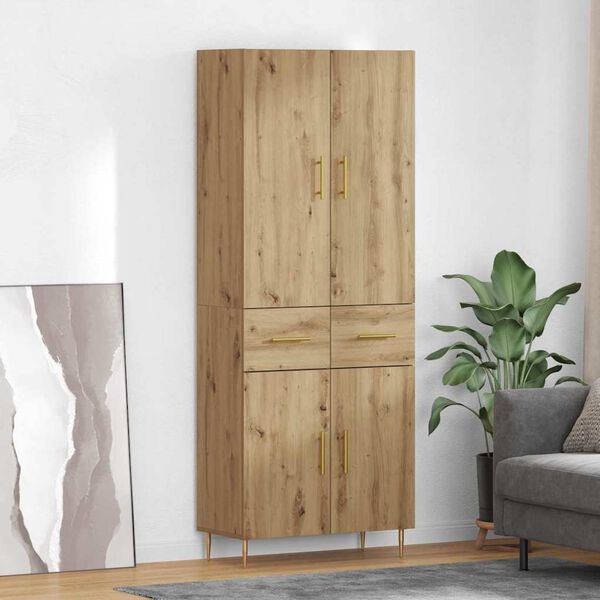 vidaXL Haut Armoire Montage mural Ch&ecirc;ne artisanal 69,5 x 34 x 180 cm