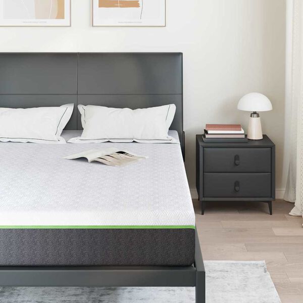 vidaXL Matelas Blanc et Gris 140 x 190 cm Tissu jacquard