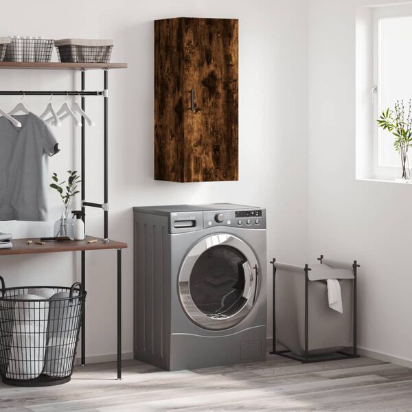 vidaXL Armoire murale ch&ecirc;ne fum&eacute; 34,5x34x90 cm