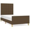 vidaXL Cadre de lit sans matelas et t&ecirc;te de lit marron fonc&eacute; 90x190cm