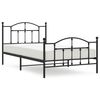 vidaXL Cadre de lit m&eacute;tal sans matelas avec pied de lit noir 107x203cm