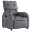 vidaXL Fauteuil de massage inclinable gris similicuir