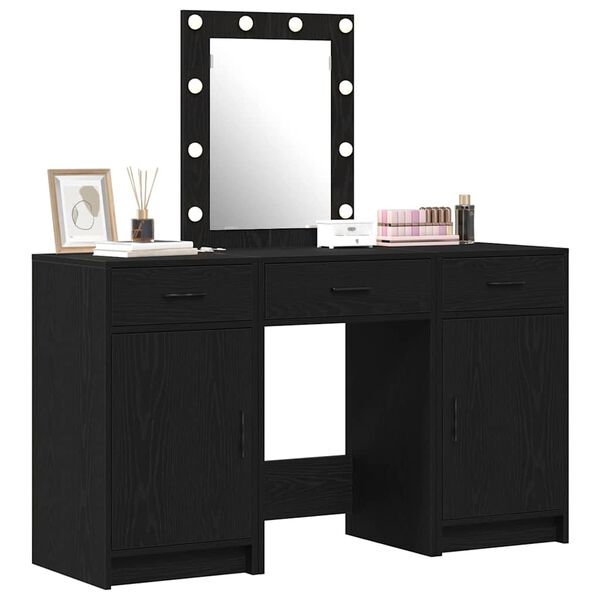 vidaXL Table de Toilette Noir 50 x 41 x 135 cm Bois d'ingénierie