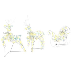 vidaXL Rennes LED avec 60 LED 3 pcs Blanc chaud PET