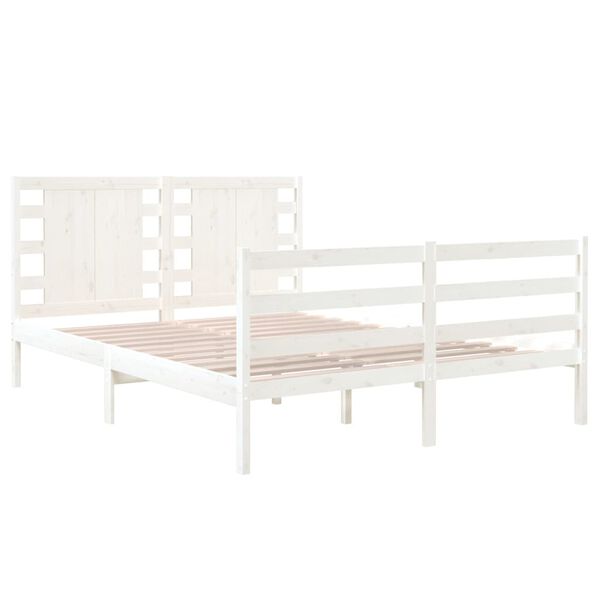 vidaXL Cadre de lit sans matelas blanc 120x190 cm bois de pin massif