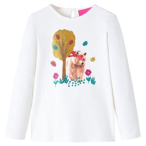 T-shirt pour enfants &agrave; manches longues &eacute;cru 116