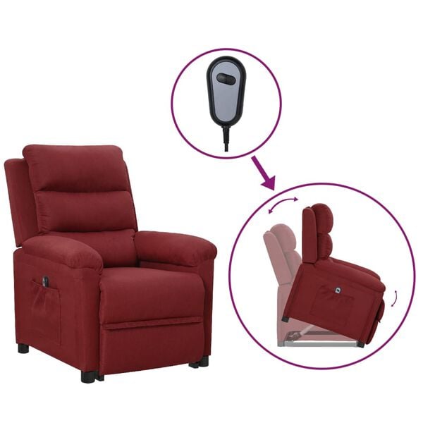 vidaXL Fauteuil Rouge bordeaux Tissu