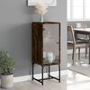vidaXL Armoire lat&eacute;rale avec porte en verre ch&ecirc;ne fum&eacute; 35x37x100 cm