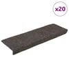 vidaXL Tapis d'escalier autocollants 20 pi&egrave;ces 65 x 21 x 4 cm Anthracite Bord rectangulaire