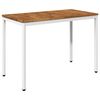 vidaXL Table de d&icirc;ner de jardin Naturel et Blanc 108,5 x 55 x 75 cm