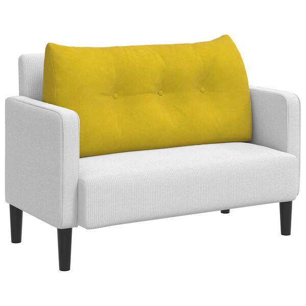 vidaXL Coussin de Dos Jaune 100 x 24 x 50 cm Velours