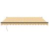 vidaXL Auvent r&eacute;tractable jaune et blanc 4x3 m tissu et aluminium