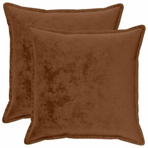 vidaXL Housse de coussin 2 pcs HOUTEN Marron Clair 55 x 55 cm Flanelle