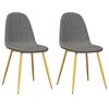 vidaXL Chaises &agrave; manger lot de 2 Gris clair Velours