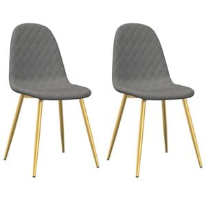 vidaXL Chaises &agrave; manger lot de 2 Gris clair Velours