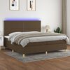 vidaXL Sommier &agrave; lattes de lit matelas et LED Marron fonc&eacute; 200x200 cm