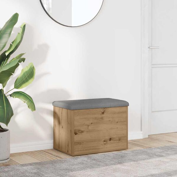 vidaXL Banc de rangement ch&ecirc;ne artisanal 62x42x45 cm bois d'ing&eacute;nierie