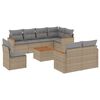 vidaXL Salon de jardin avec coussins 9 pcs beige r&eacute;sine tress&eacute;e