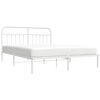vidaXL Cadre de lit m&eacute;tal sans matelas et t&ecirc;te de lit blanc 183x213 cm