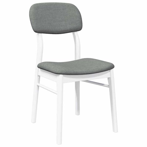 vidaXL Chaises à manger coussins 2 pcs blanc bois massif caoutchouc