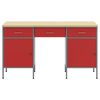 vidaXL Placard de travail avec tiroir 3 pcs Rouge 150 x 55 x 85 cm