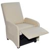vidaXL Fauteuil pliable crème similicuir