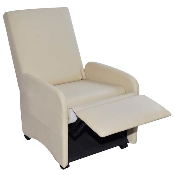 vidaXL Fauteuil pliable crème similicuir