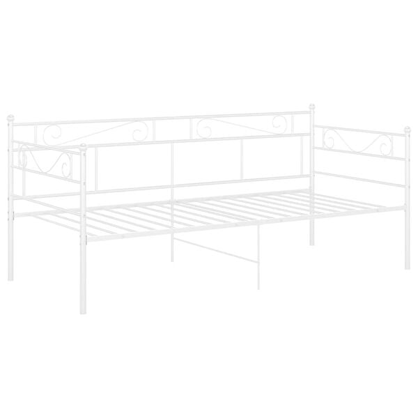 vidaXL Cadre de canap&eacute;-lit sans matelas blanc m&eacute;tal 90x200 cm
