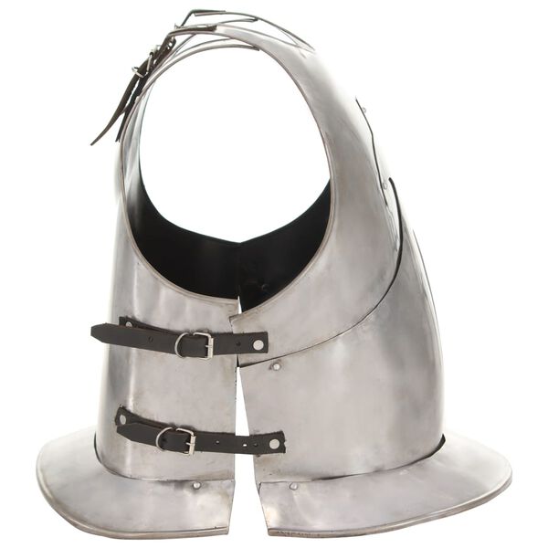 vidaXL Cuirasse d'armure corporelle chevalier m&eacute;di&eacute;val Argent&eacute; Acier