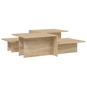 vidaXL Tables basses 2 pcs Ch&ecirc;ne sonoma Bois d'ing&eacute;nierie