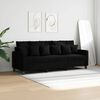 vidaXL Canap&eacute; &agrave; 3 places Noir 180 cm Tissu