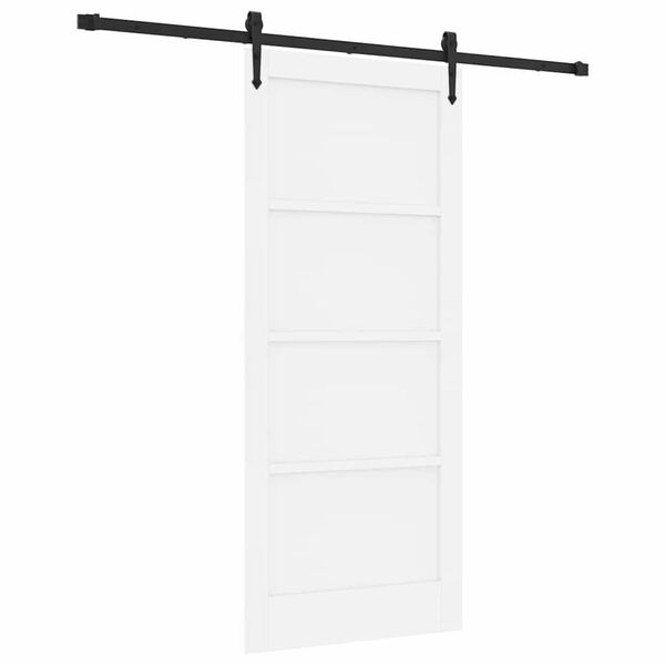 vidaXL Porte coulissante ORKDAL Blanc et Noir 86 x 198,5 cm Pin massif