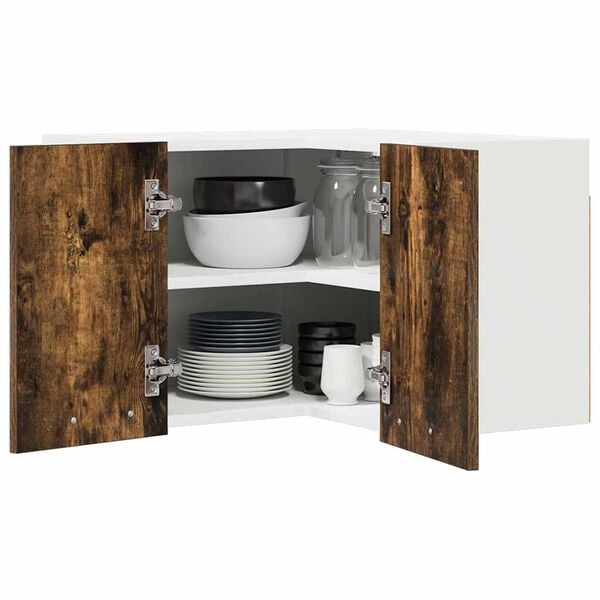 vidaXL Armoire suspendue Ch&ecirc;ne fum&eacute; et Blanc 57 x 57 x 40 cm