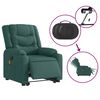 vidaXL Fauteuil inclinable de massage &eacute;lectrique Vert fonc&eacute; Tissu
