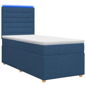 vidaXL Lit boxspring avec matelas Bleu 90 x 200 cm Tissu