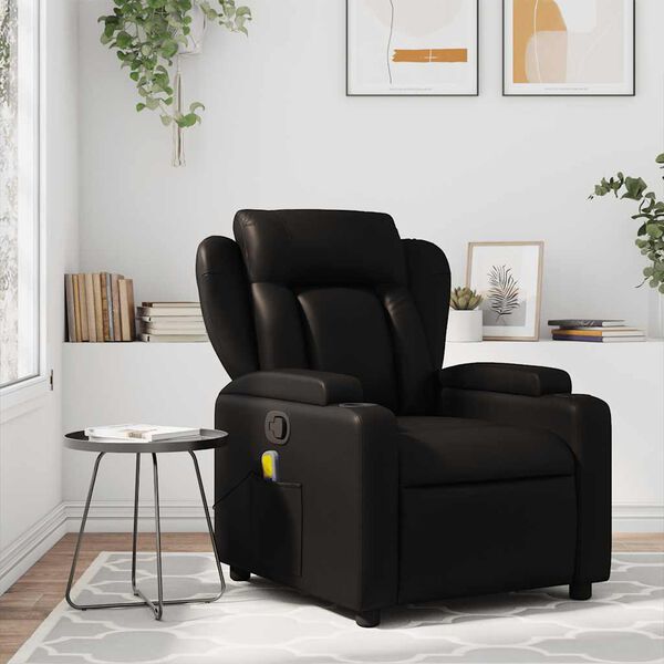 vidaXL Fauteuil de massage inclinable noir similicuir