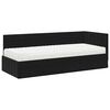 vidaXL Cadre de lit d'angle avec matelas 2 pcs Noir Velours