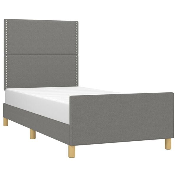 vidaXL Cadre de lit sans matelas gris fonc&eacute; 90x200 cm tissu