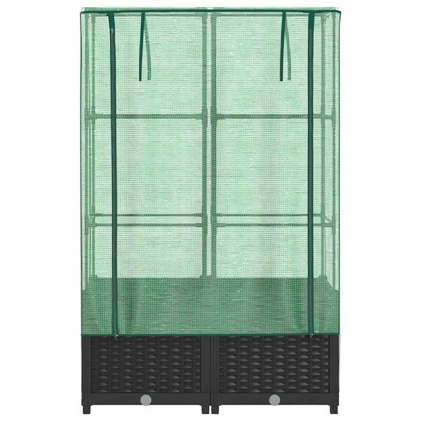 vidaXL Jardini&egrave;re sur&eacute;lev&eacute;e avec housse aspect rotin 80x40x138 cm
