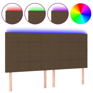 vidaXL T&ecirc;te de lit &agrave; LED Marron fonc&eacute; 160x5x118/128 cm Tissu