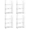 vidaXL Porte-pneus &agrave; 3 niveaux 4 pcs Argent&eacute; 110x40x200 cm Acier